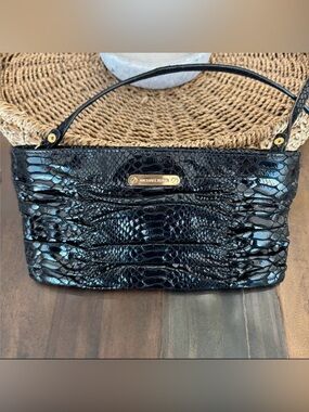Michael Kors Black Snake Embossed Shoulder Bag